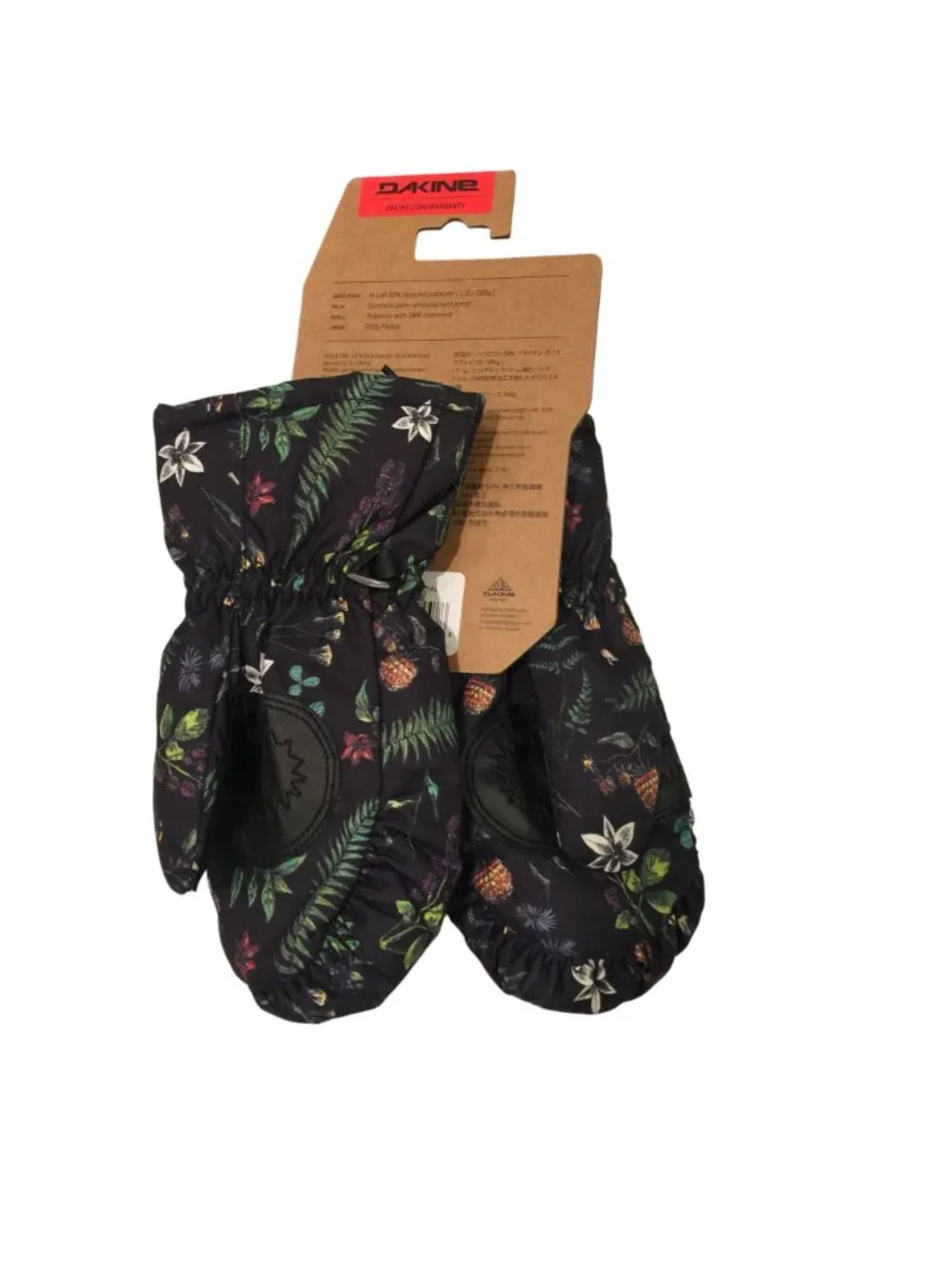 DAKINE Toddlers Large Brat Mitt Woodland Floral Ages 3-4 Hook Loop Closure Mitt